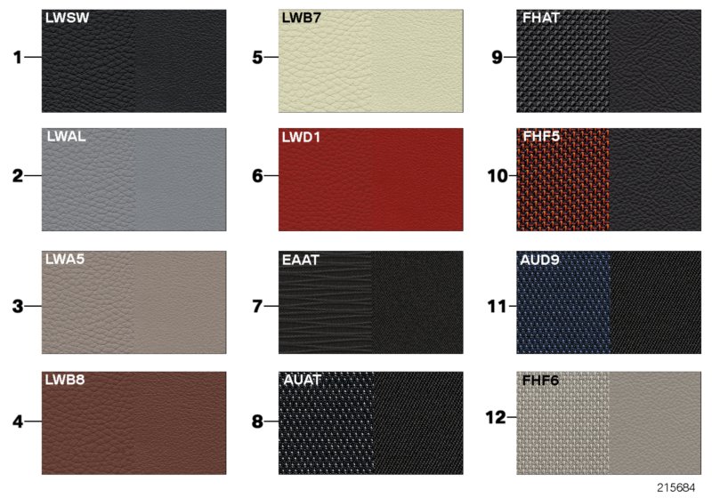 Sample page, cushion colours