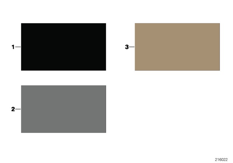 Sample page, interior trim colours