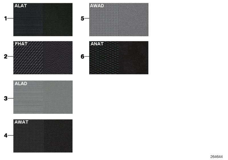 Sample page, cushion colours, fabric