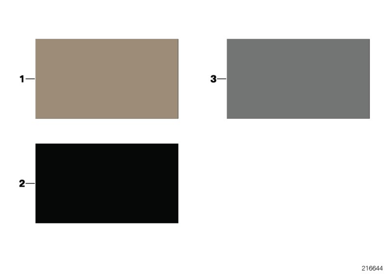 Sample page, interior trim colours