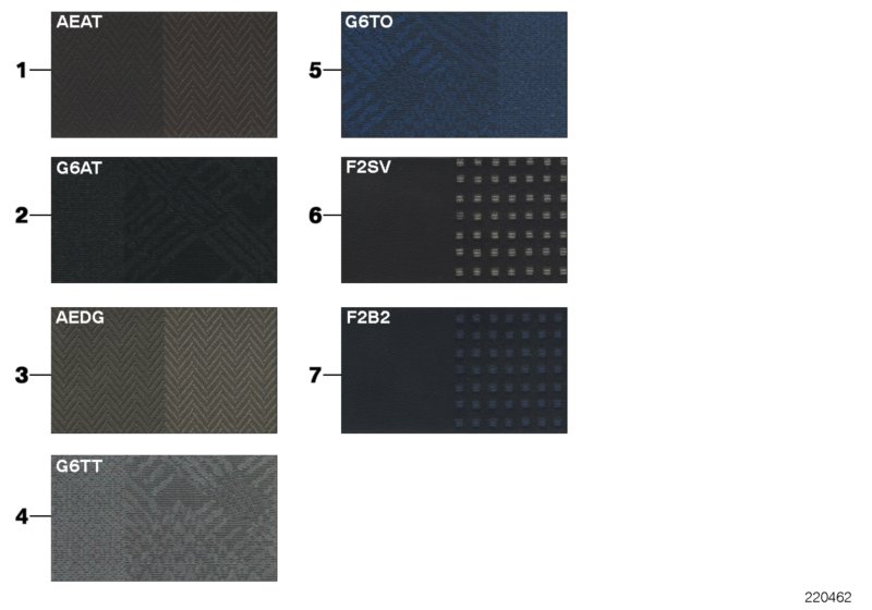 Sample page, cushion colours, fabric