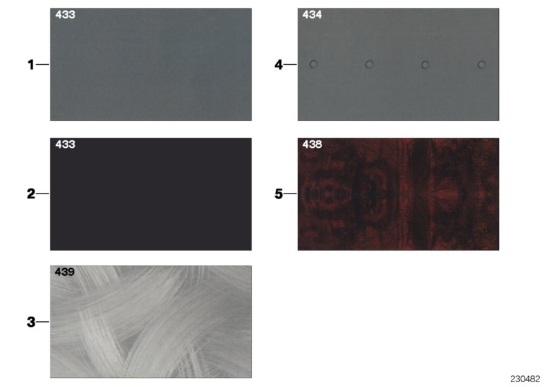 Sample page, interior trim strips