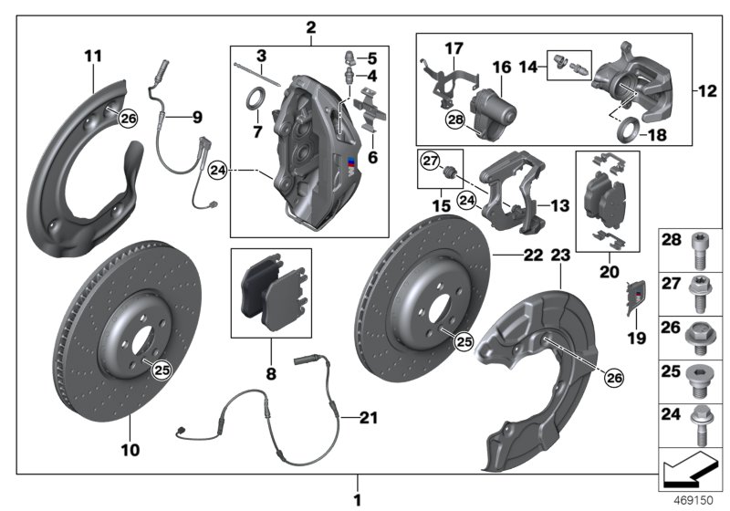 Set, M Performance brake, front/rear