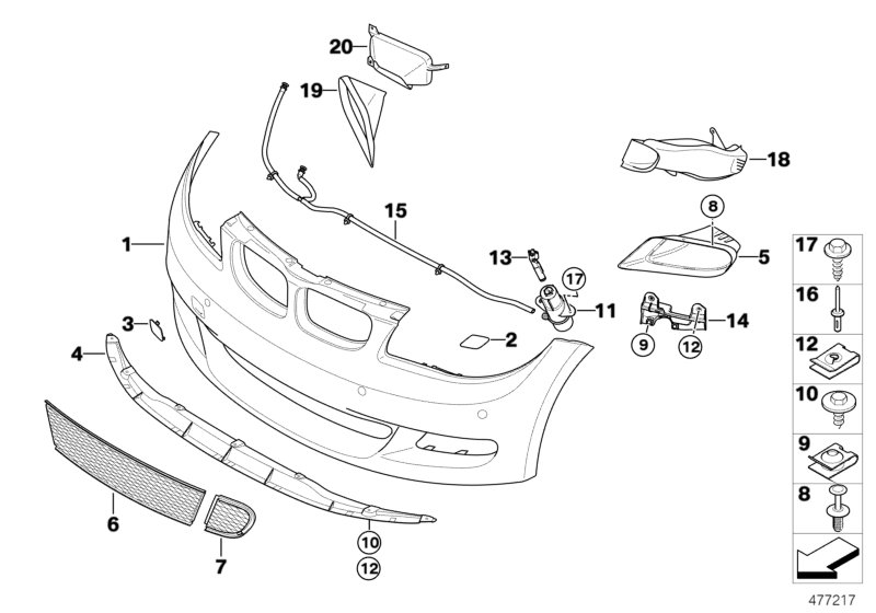BMW Performance aerodynamics, front end