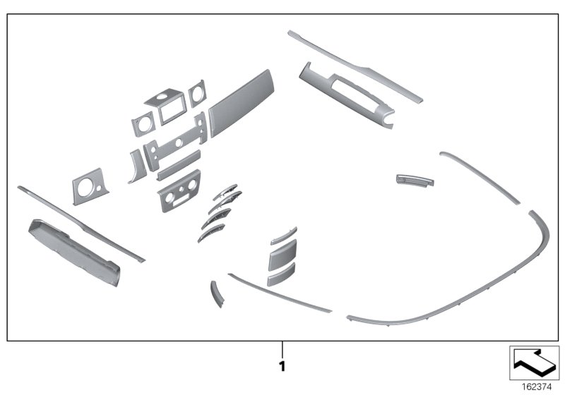 Wood install. kit, pass.comp., complete