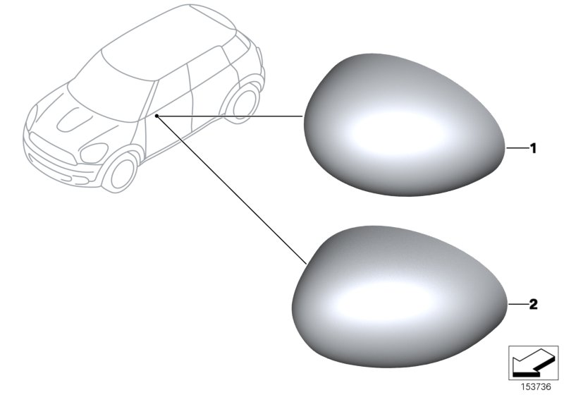 Retrofit, chrome-plated outside mirror