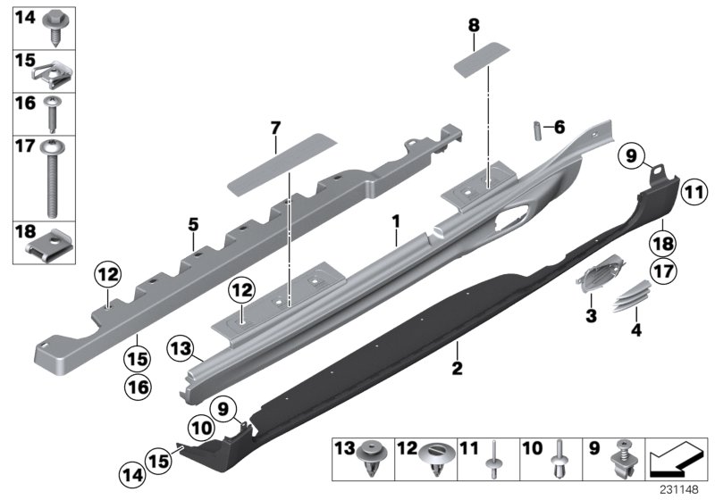 Sill strip, JCW aerodynamic package