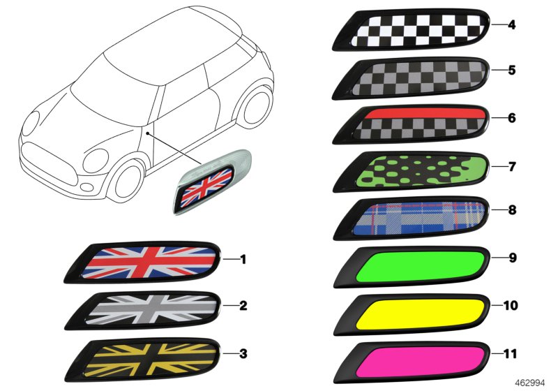 Side scuttle small F55, F56, F57