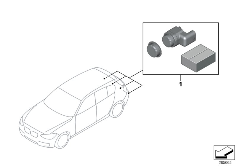 Retrofit kit PDC, rear