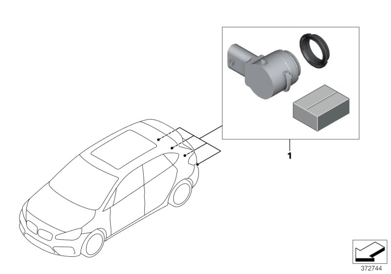 Retrofit kit PDC, rear