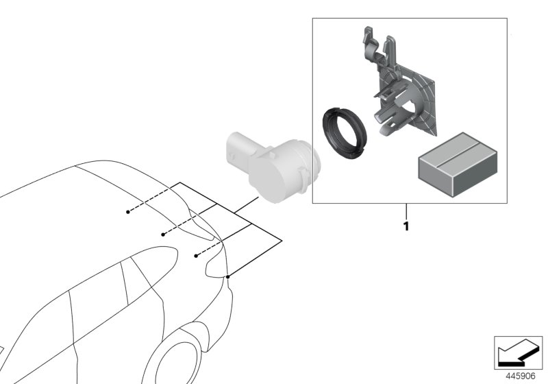 Retrofit kit PDC, rear