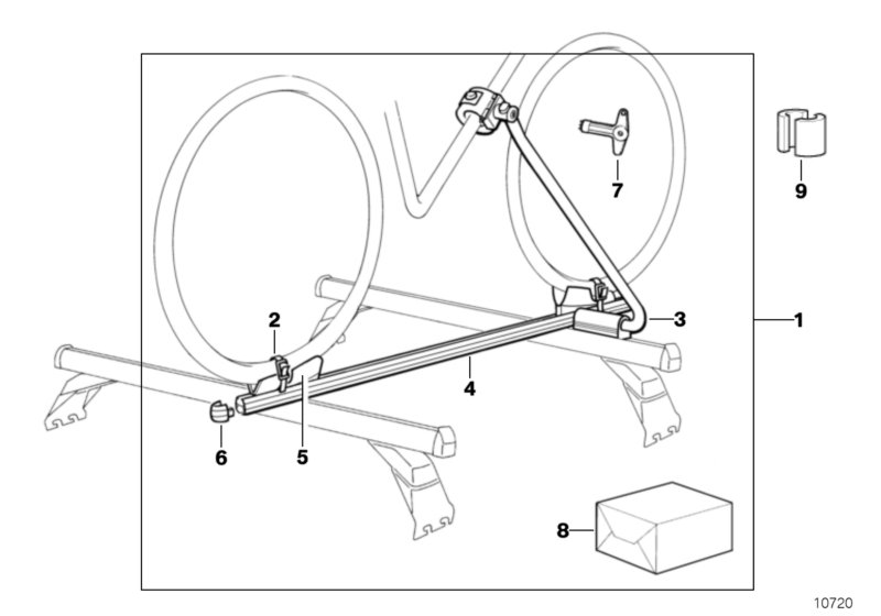 Touring bicycle holder