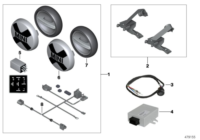 Installing set additional headlight