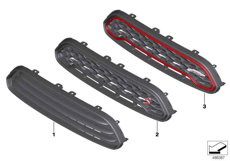 Ornamental grille bonnet black