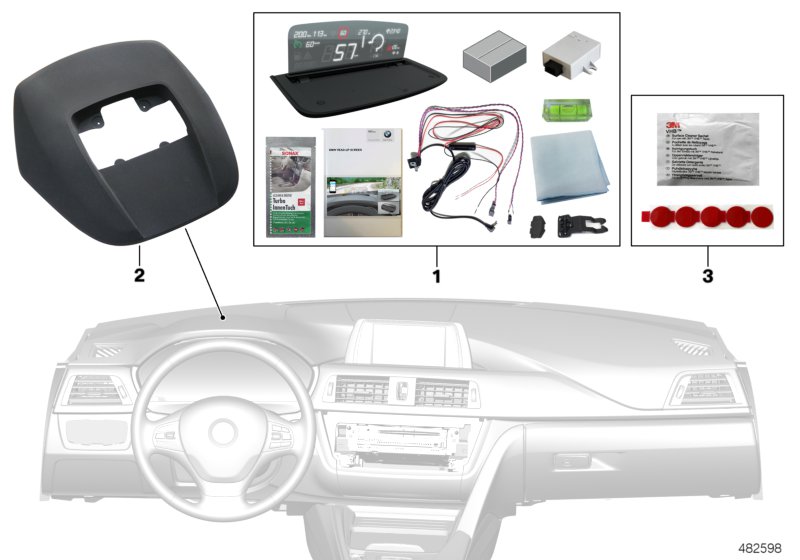 BMW head-up screen with app navigation