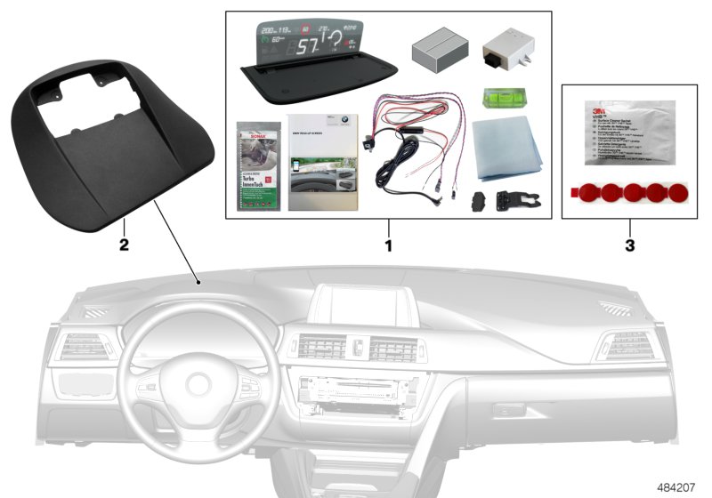 BMW head-up screen for integrated nav.