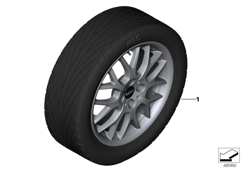MINI LA wheel Cross Spoke R90 - 16"