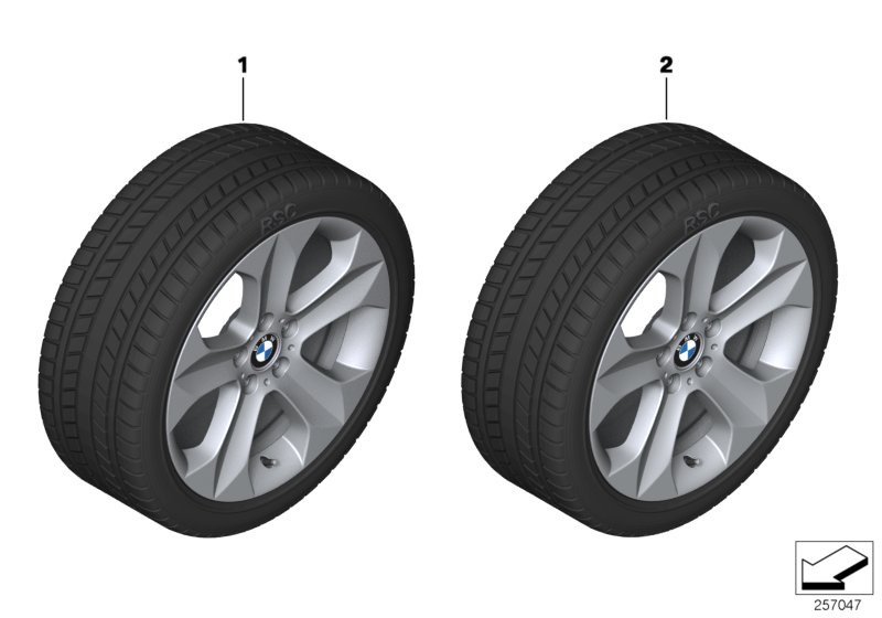 Winter wheel w.tyre star spoke 232 - 19"