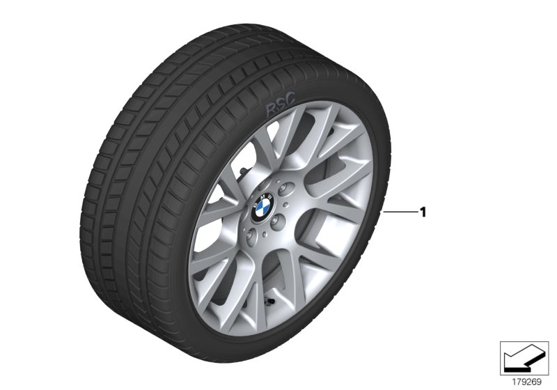 Wint.wheel w.tyre double spoke 238 -18"