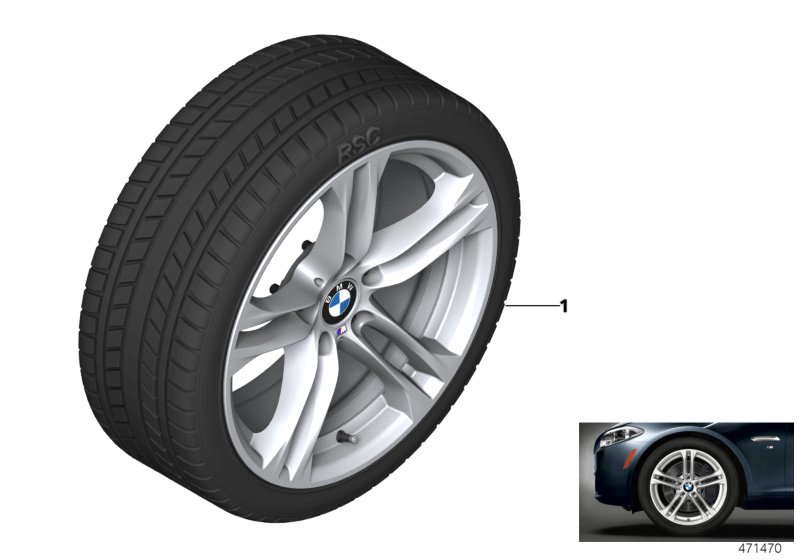 Wint.wheel w.tyre M dble sp. 613M - 18"