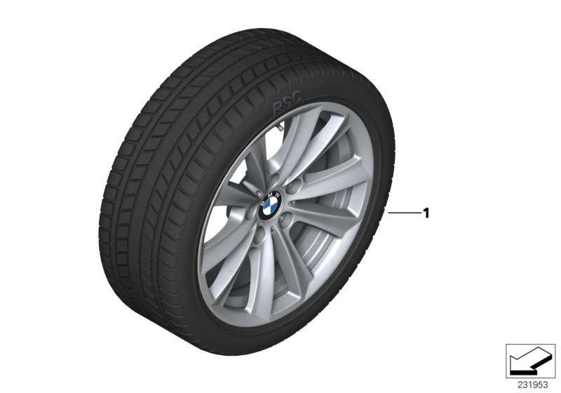 Winter wheel with tyre V-spoke 236 - 17"