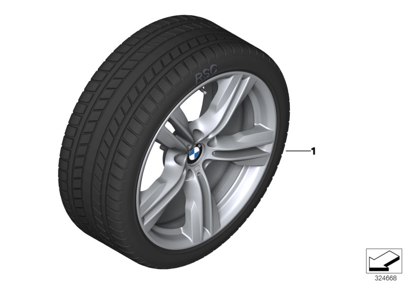 Wint.wheel w.tyre M dble sp. 467M - 19"