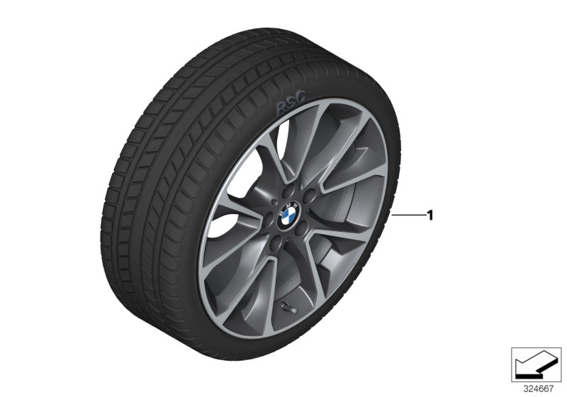 Winter wheel w.tyre star spoke 449 -19"