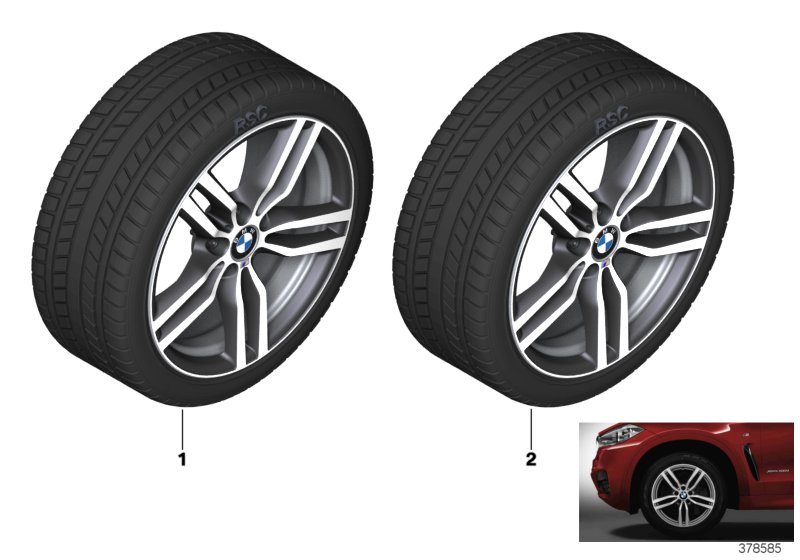 Winter wheel w.tyre M dble sp. 623M -19"