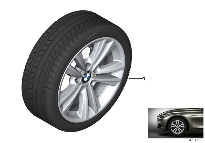 Winter wheel with tyre V-spoke 656 - 16"