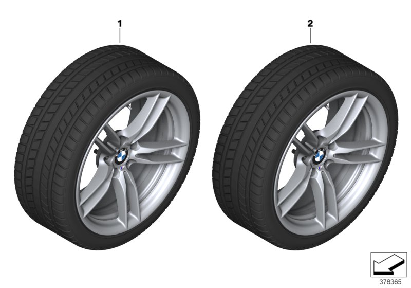 Winter wheel w.tyre M V-spoke 641M - 19"