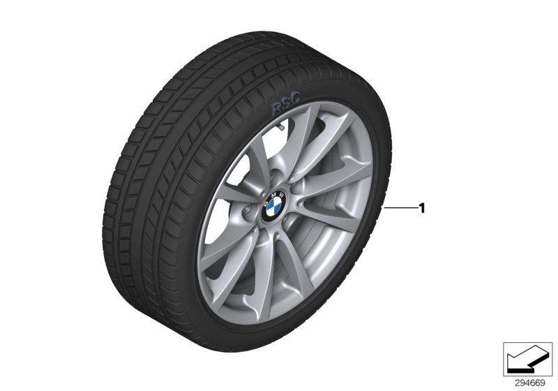 Winter wheel with tyre V-spoke 390 - 16"