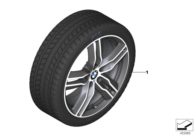 Wint.wheel w.tyre M dble sp. 570M - 18"