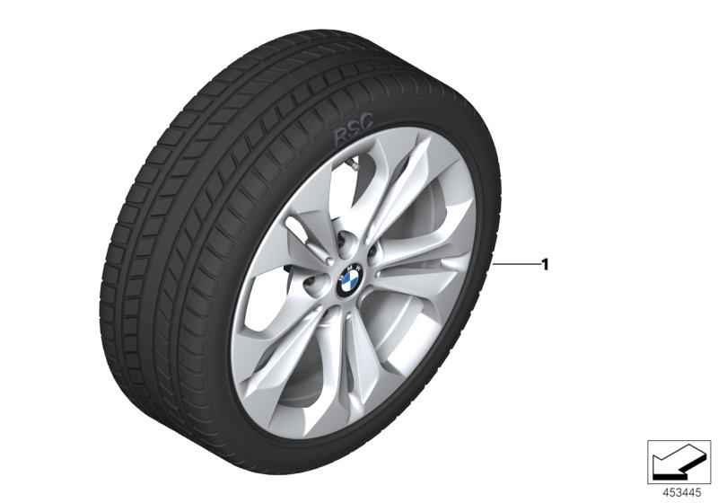 Wint.wheel w.tyre double spoke 564 -17"