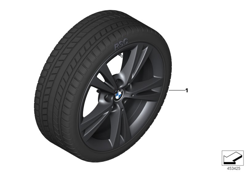 Wint.wheel w.tyre double spoke 385 -17"