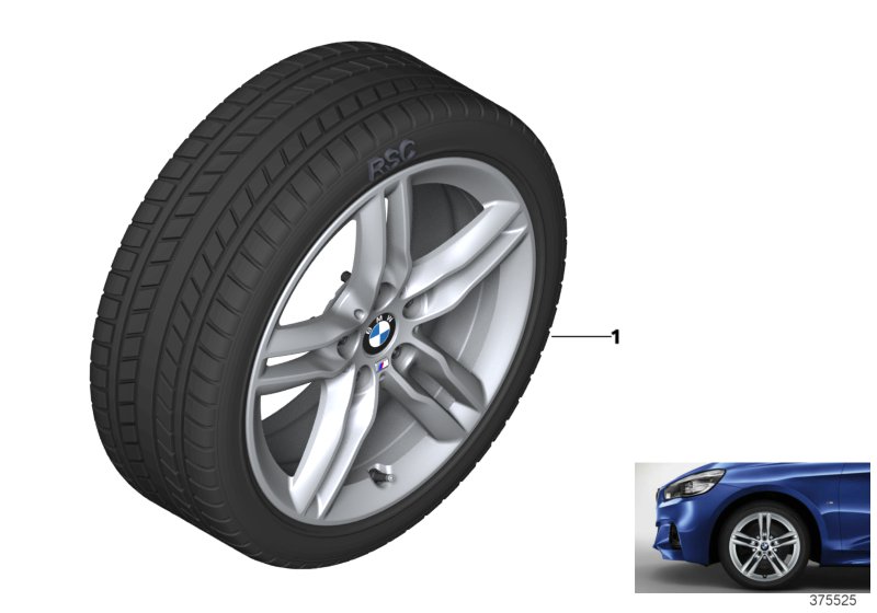 Wint.wheel w.tyre M dble sp. 483M - 17"