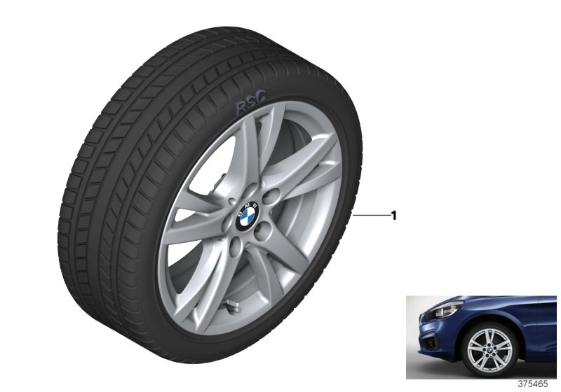 Wint.wheel w.tyre double spoke 473 -16"