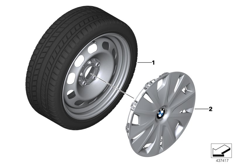 Winter wheel with tyre steel - 16"