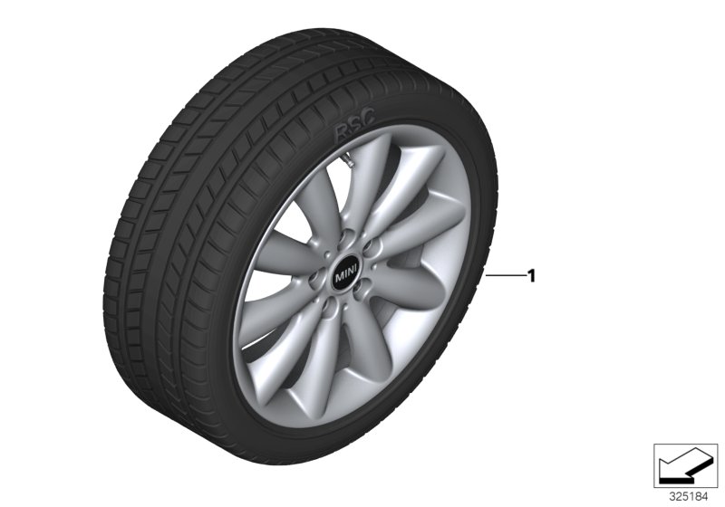 Wint.wheel w.tyre Cosmos Spoke 499 -17"
