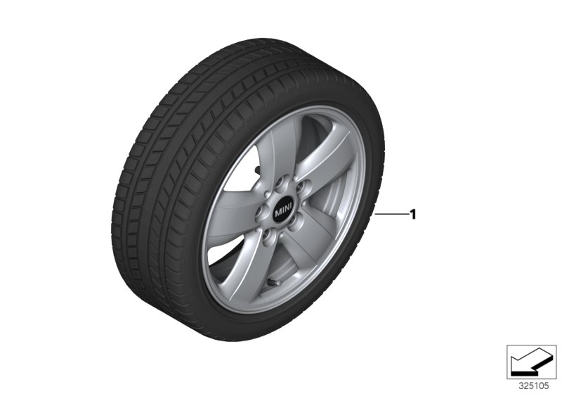 Winter wheel w.tyre Heli spoke 492 - 15"