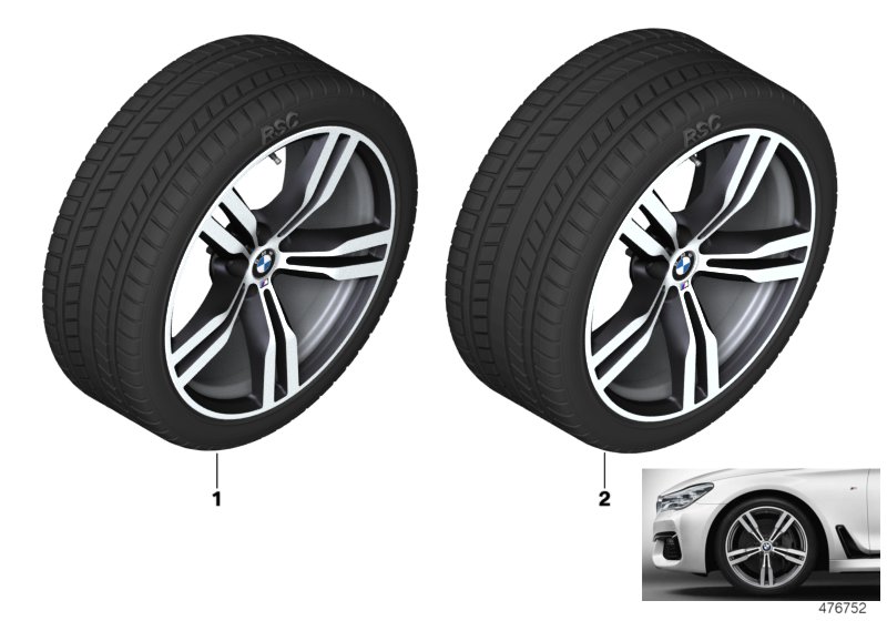 Wint.wheel w.tyre M dble sp. 648M - 20"