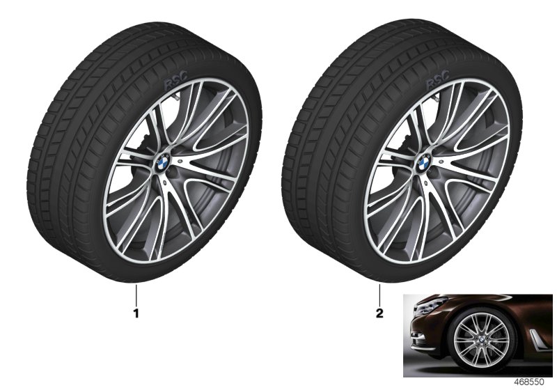 Winter wheel w.tyre V-spoke 649i - 20"
