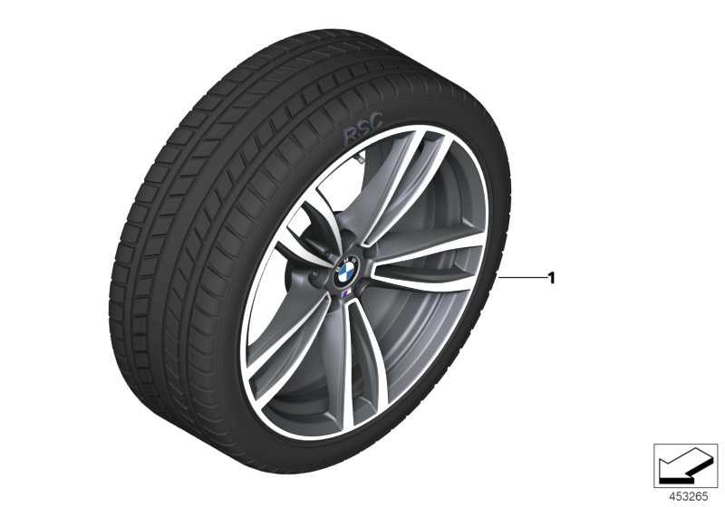 Wint.wheel w.tyre M dble sp. 647M - 19"
