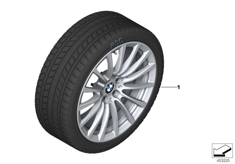 Winter wheel w.tyre multi-spoke 619 -18"