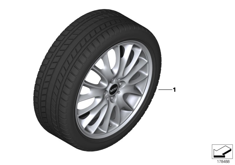 Winter whl.w.tyre cross spoke R114 - 17"