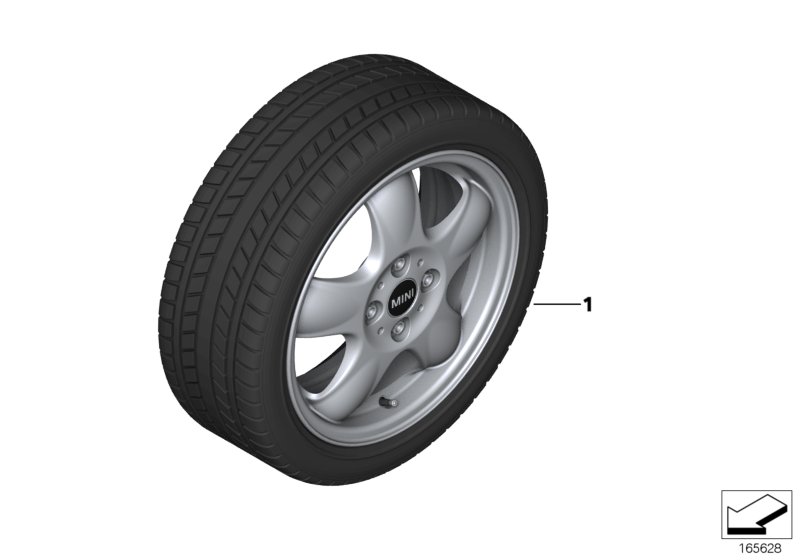 Wint.wheel w.tyre 5 Star sp. R100 - 15"