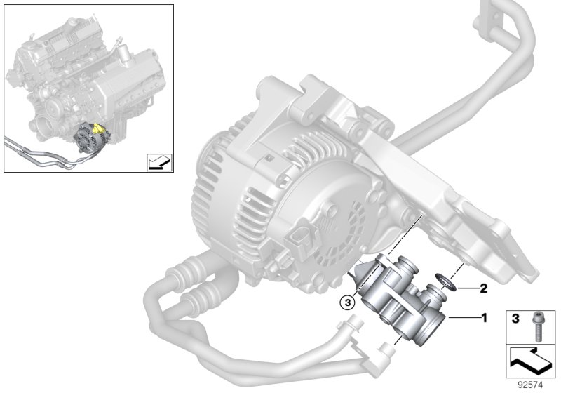 Oil supply - oil cooler connection