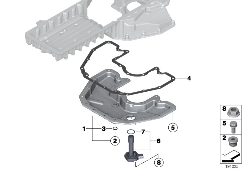 Oil pan bottom part, oil level indicator
