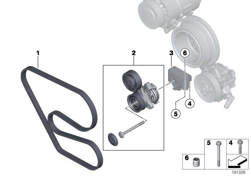 Belt drive for air cond & power steering