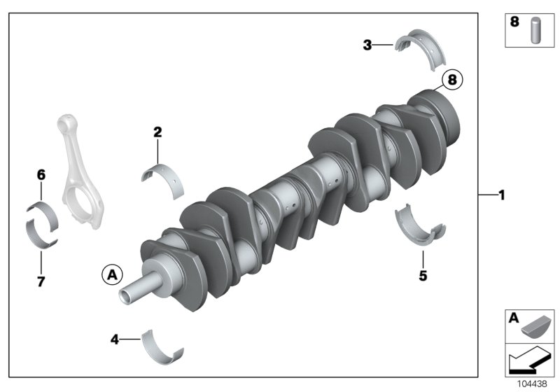 Crankshaft with bearing shells