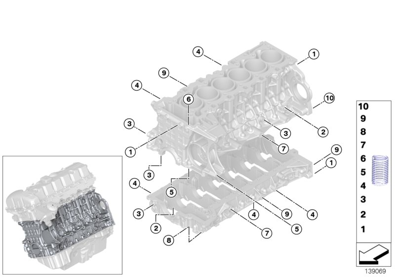 Cylinder crankcase/Heli-Coil insert